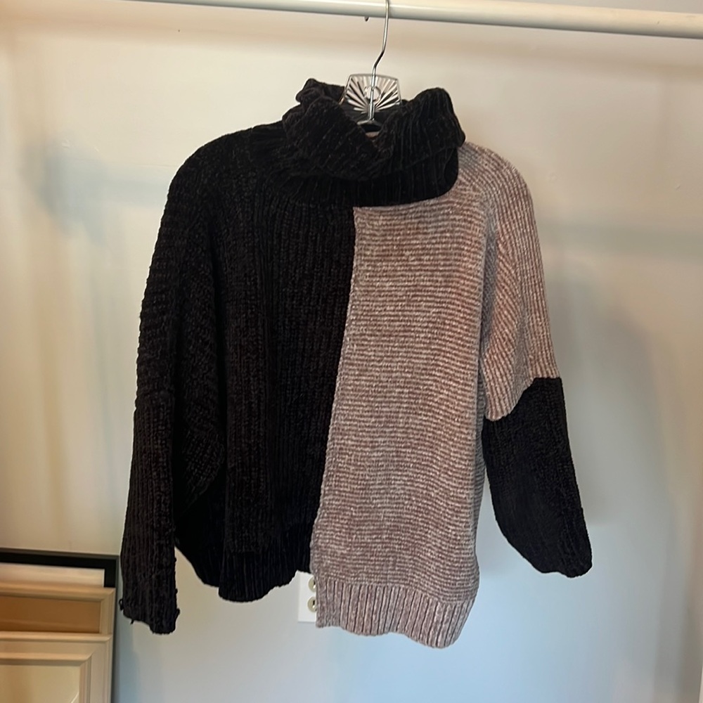Black and cream Chenille Sweater